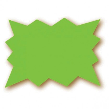 Paquet de 50 étiquettes vert fluo - 10x8 cm - forme éclatée