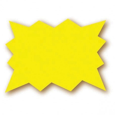 Paquet de 50 étiquettes jaune fluo - 10x8 cm - forme éclatée