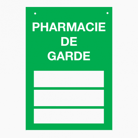 Plaques professionnelles "Pharmacie de garde" pour officine, pharmacie